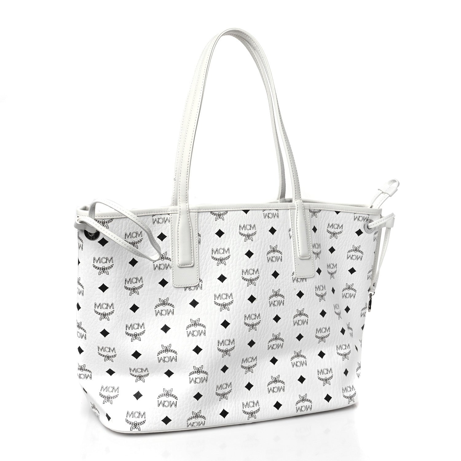 MCM Visetos Medium Liz Reversible Shopper Tote White 3 of 13