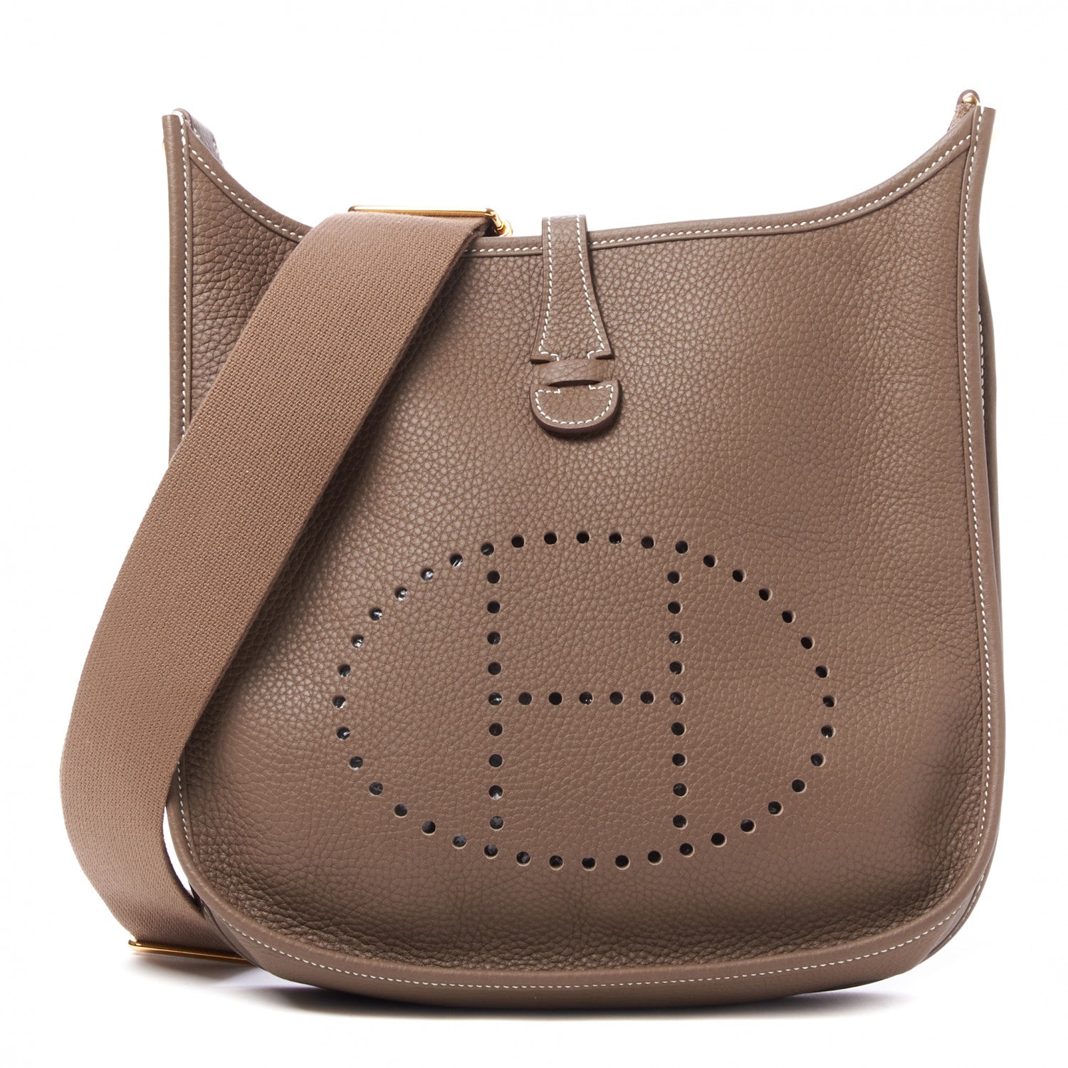 Hermes Taurillon Clemence Evelyne III PM Etoupe 1 of 8