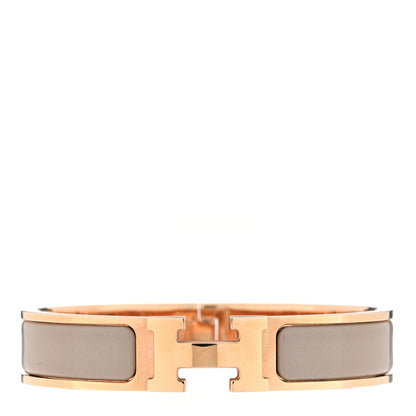 Hermes Enamel Narrow Clic Clac H Bracelet GM Marron Glace 1 of 3