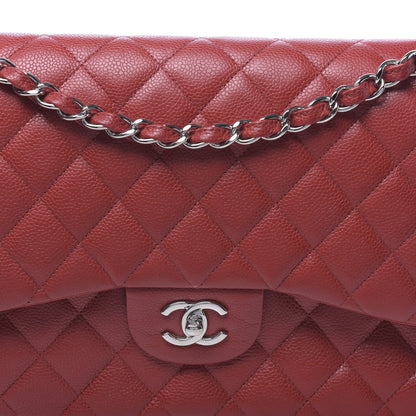 Chanel Caviar Quilted Jumbo Double Flap Red 12 of 12