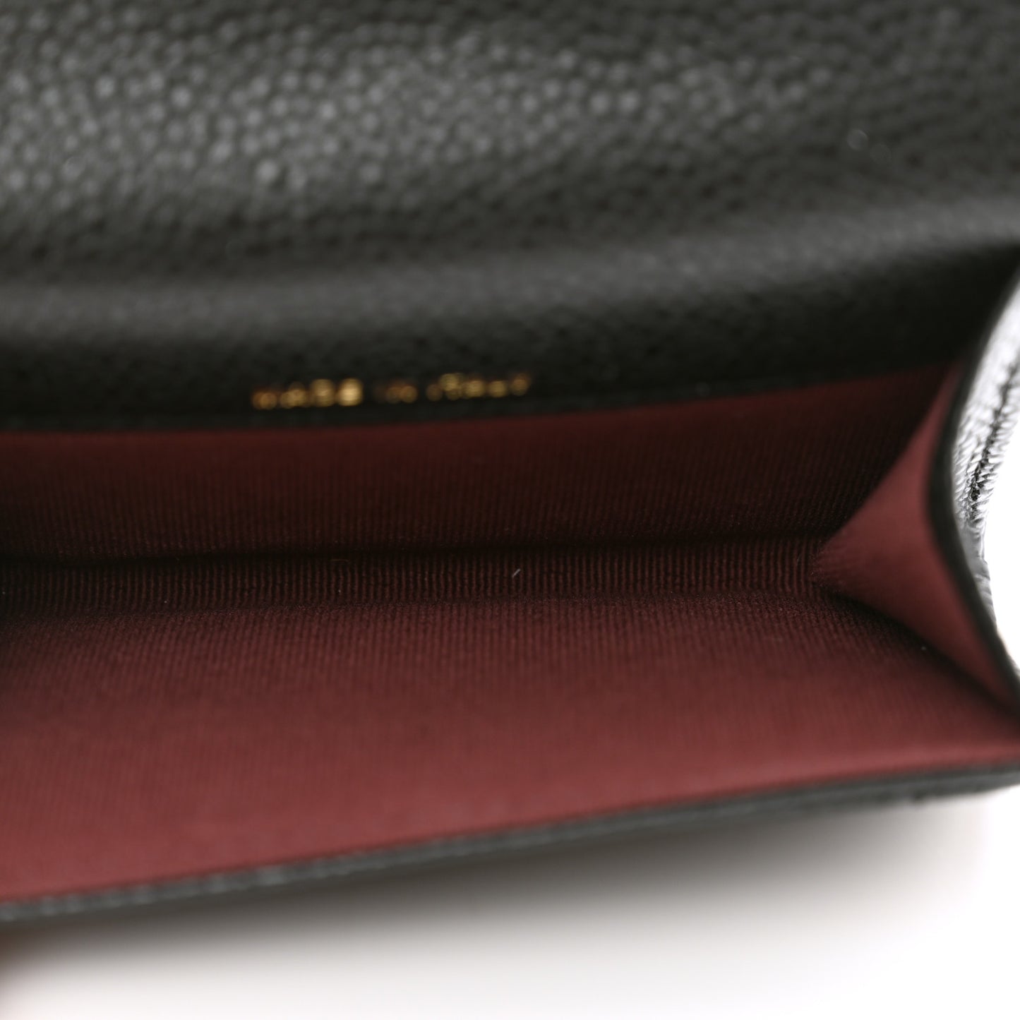 Caviar Quilted Flap Card Holder Wallet Black