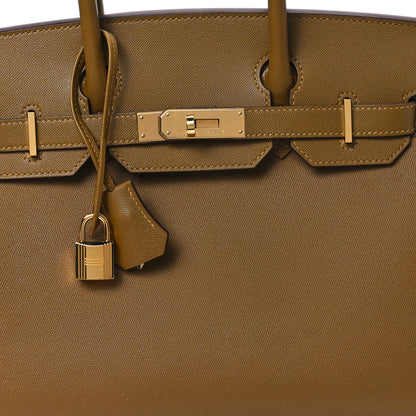 Hermes Madame Calfskin Birkin Sellier 30 Bronze Dore 8 of 11