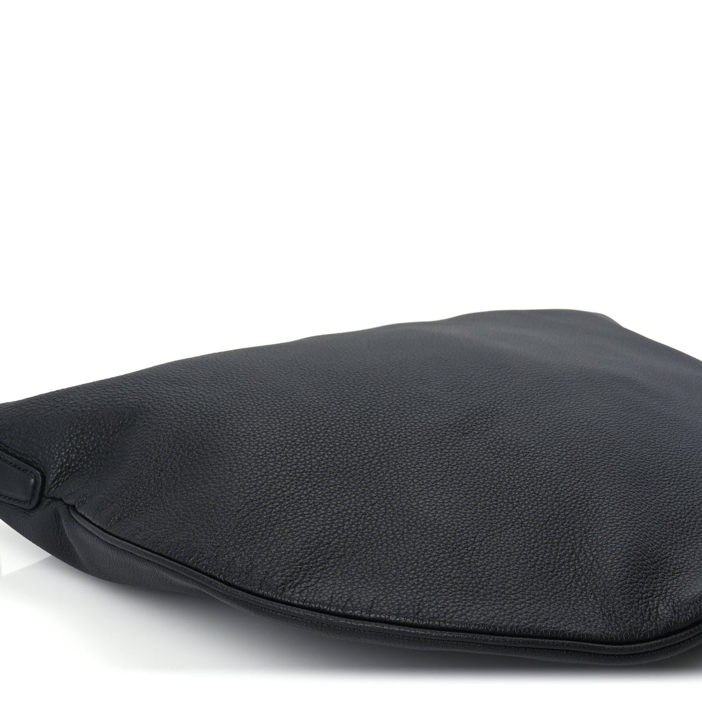 Grained Calfskin Large B Shoulder Bag Black