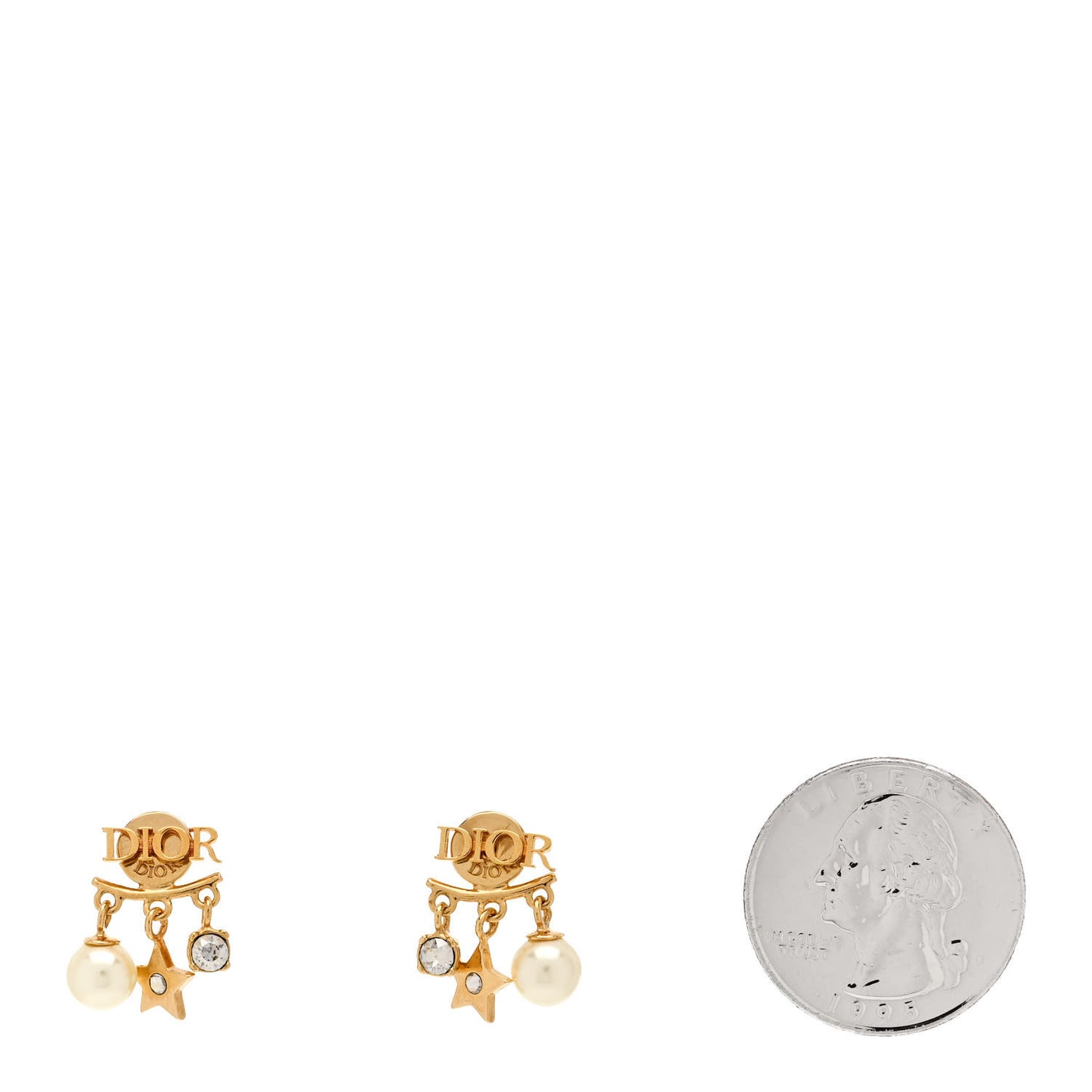 Pearl Crystal Dio(r)evolution Star Earrings Gold