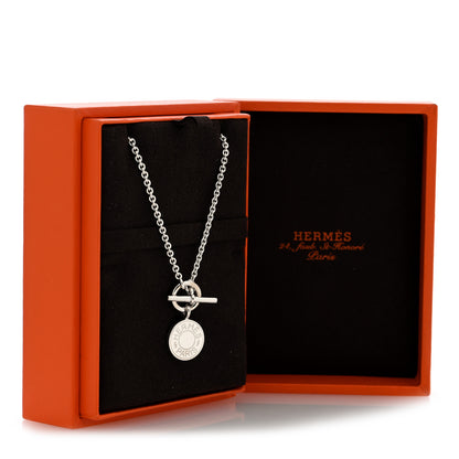 Hermes Sterling Silver Mini Clou de Selle Charm Pendant Necklace 5 of 5