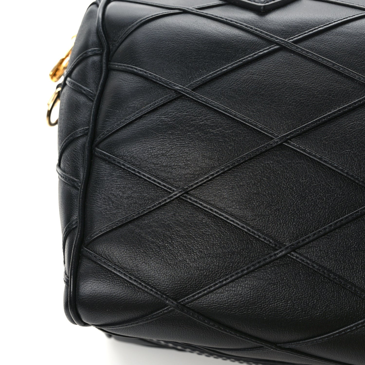 Louis Vuitton Lambskin Malletage Speedy Bandouliere 25 Black 9 of 11