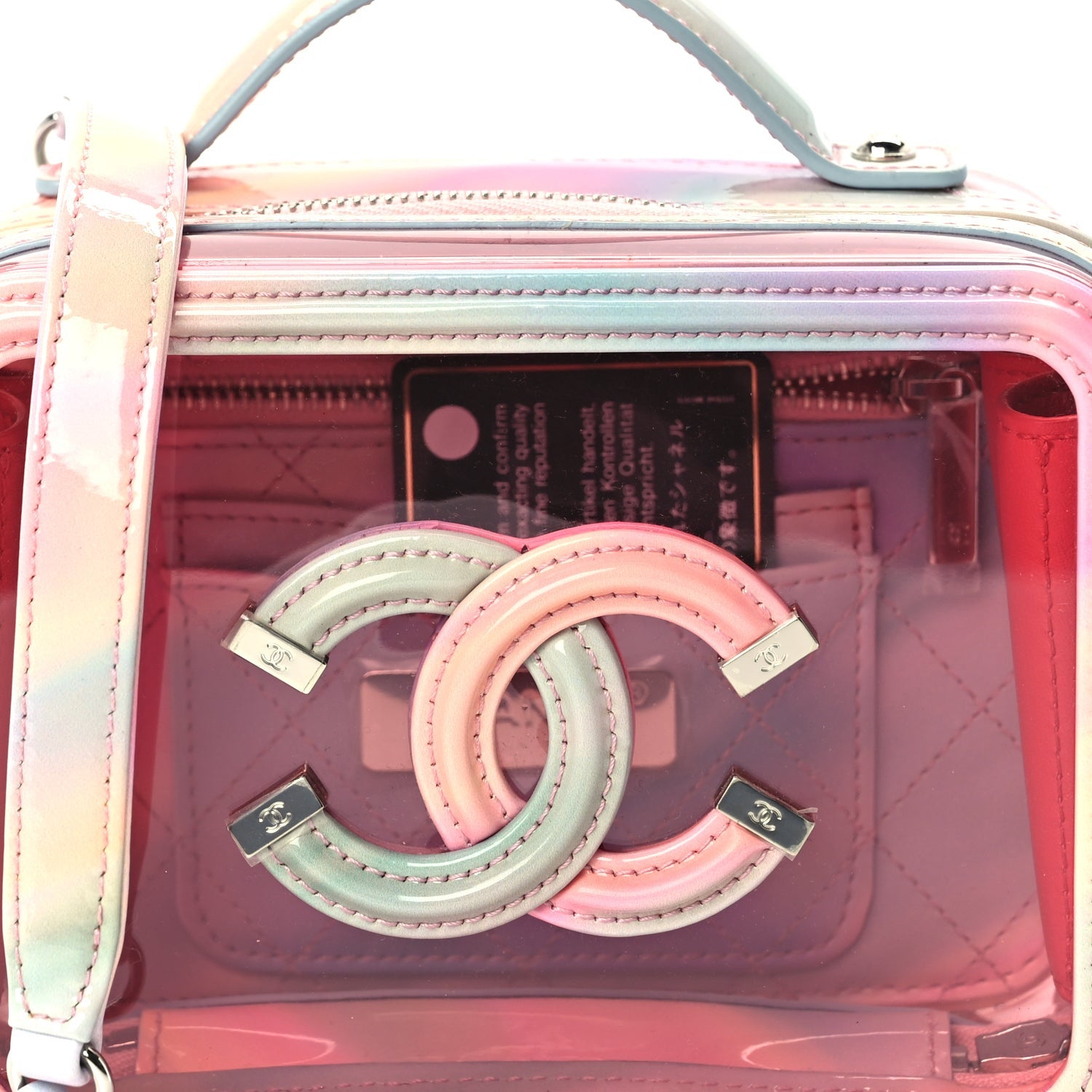 Chanel PVC Lambskin Filigree Small CC Filigree Vanity Case Pink Multicolor 7 of 9