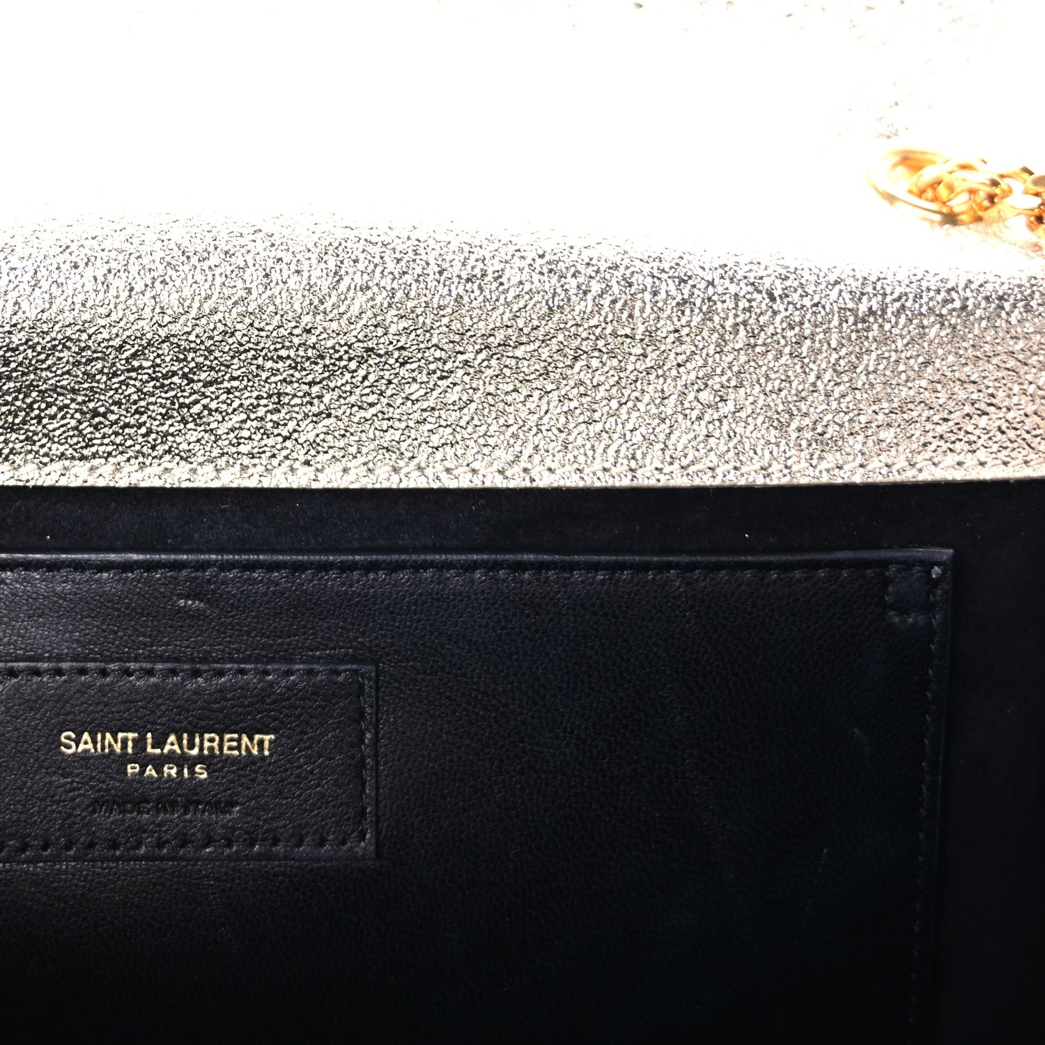 Saint Laurent Metallic Calfskin Medium Classic Monogram Kate Satchel Pale Gold 5 of 8