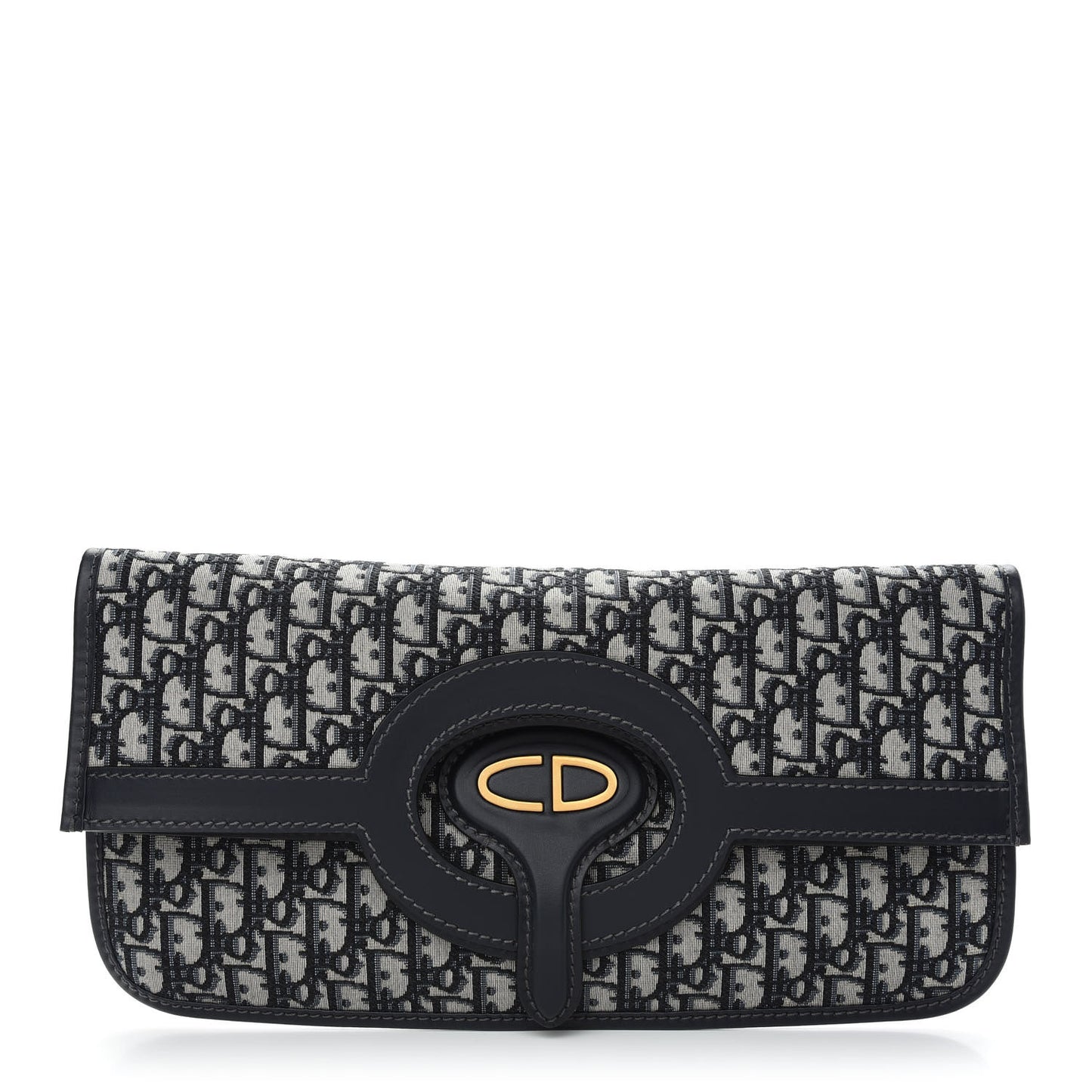 Oblique Fold Over Clutch Blue