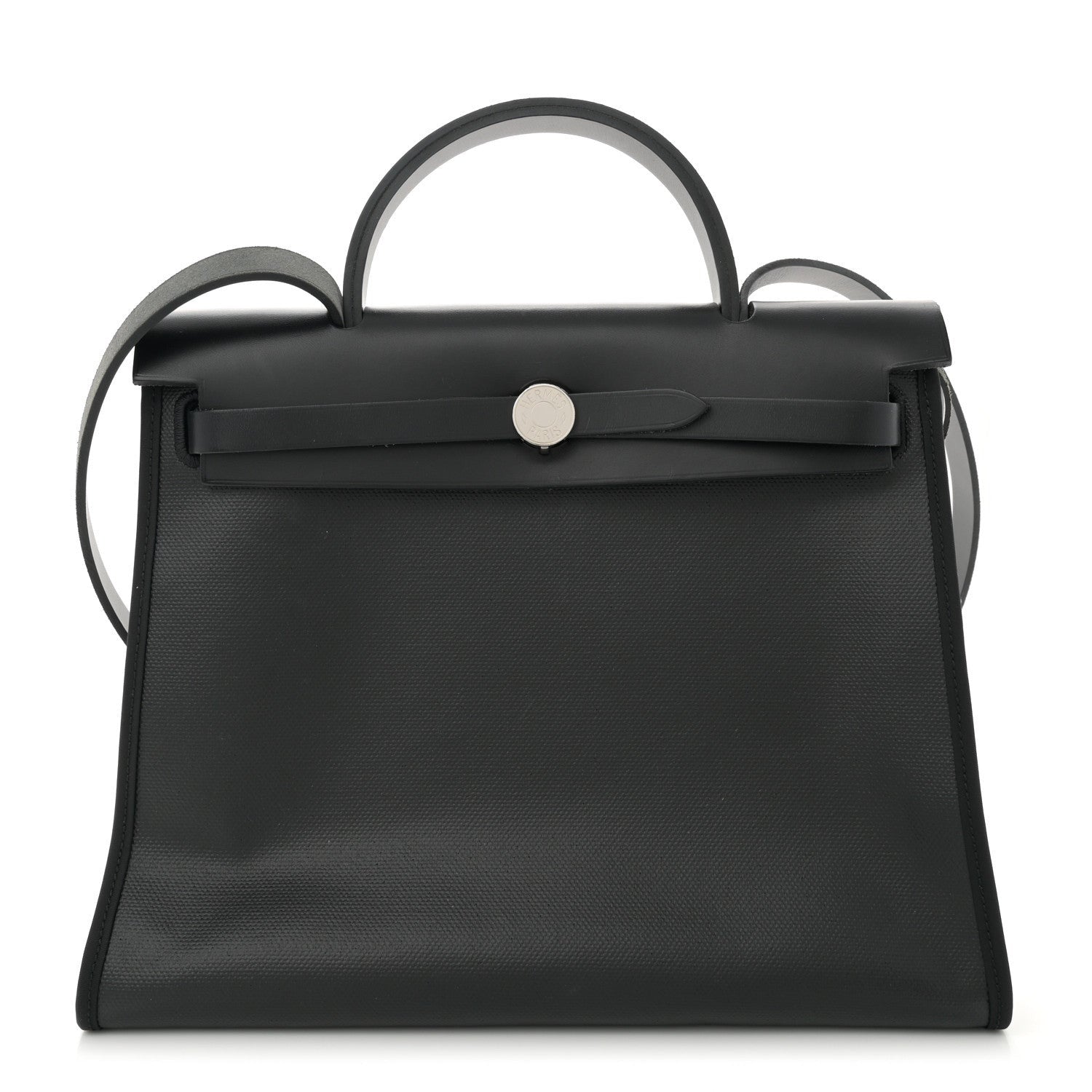 Hermes Toile H Berline Vache Hunter Herbag Zip PM 31 Black Ecru 1 of 7