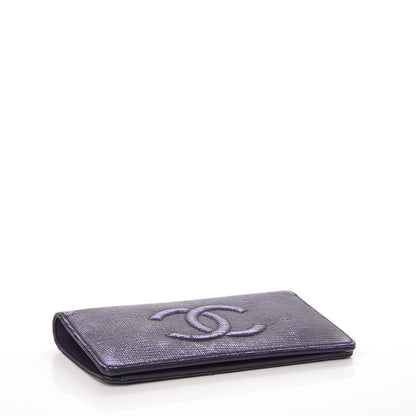 Chanel Iridescent Lizard Embossed Yen Wallet Purple 4 of 13
