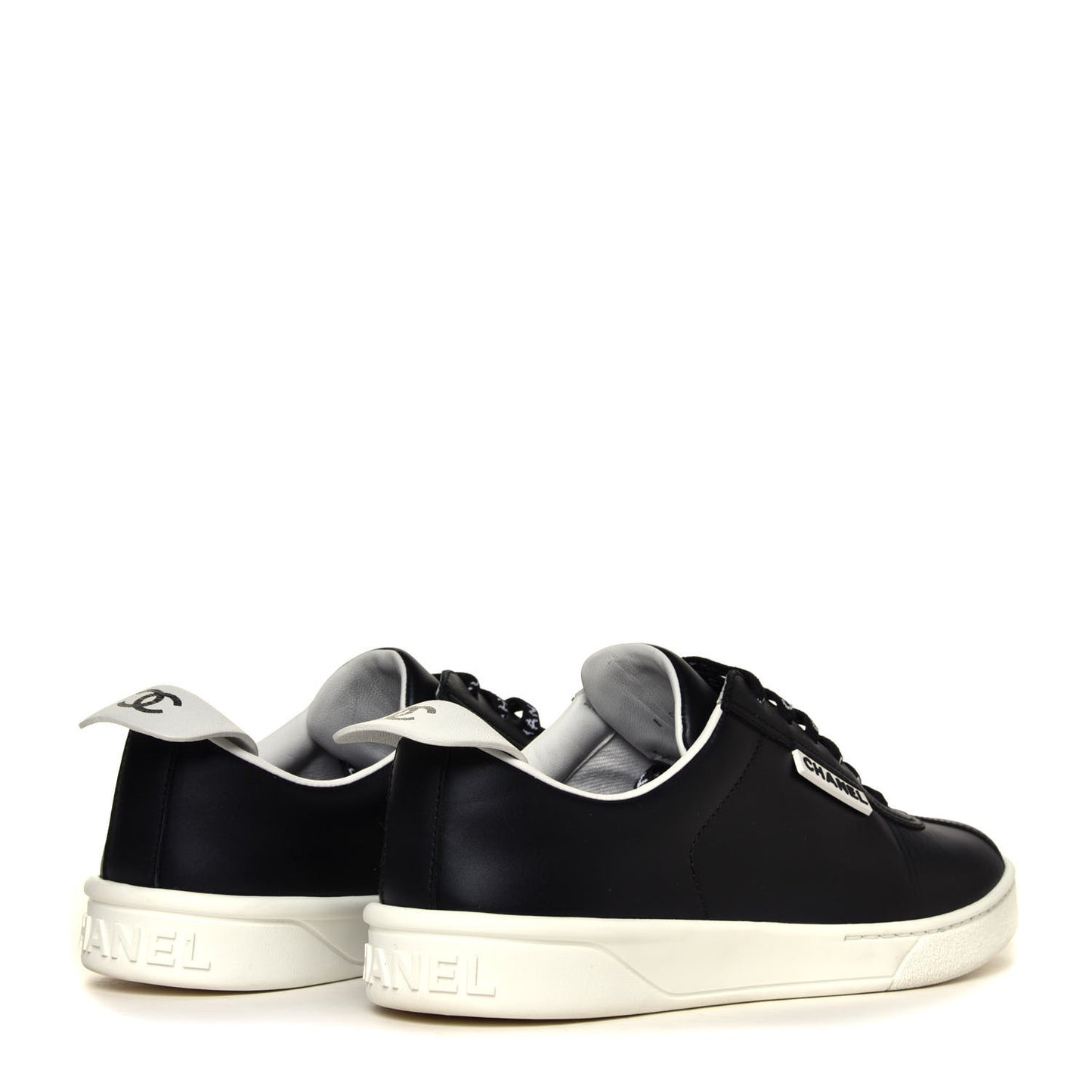 Calfskin Womens CC Sneakers 36 Black