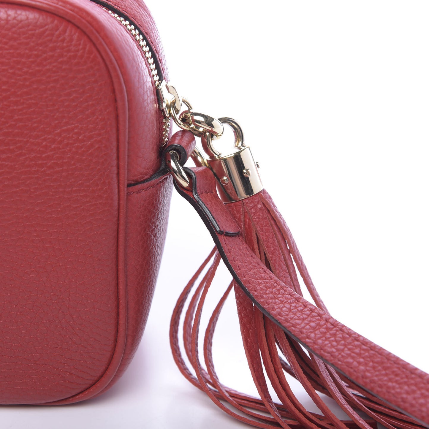 Pebbled Calfskin Small Soho Disco Bag Tabasco Red
