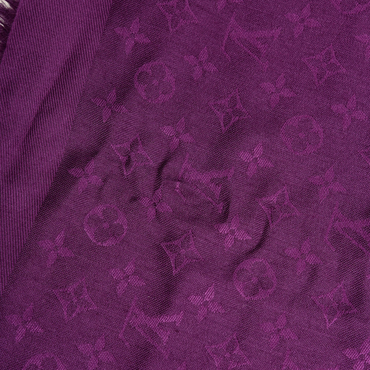 Louis Vuitton Wool Silk Monogram Shawl Cassis 3 of 4