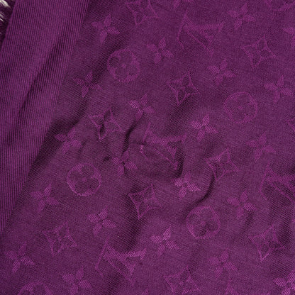 Louis Vuitton Wool Silk Monogram Shawl Cassis 3 of 4