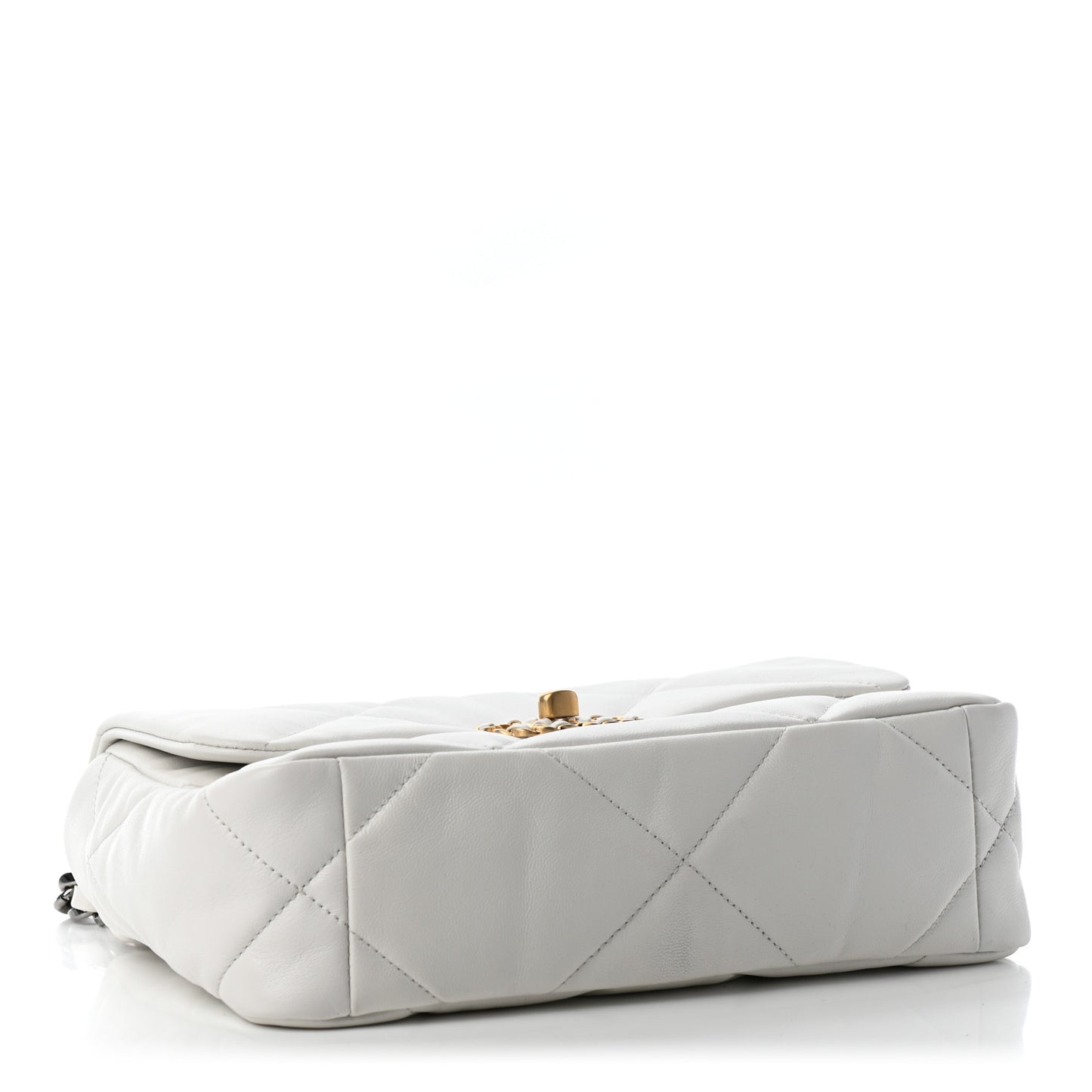 Goatskin Quilted Medium Chanel 19 Flap White