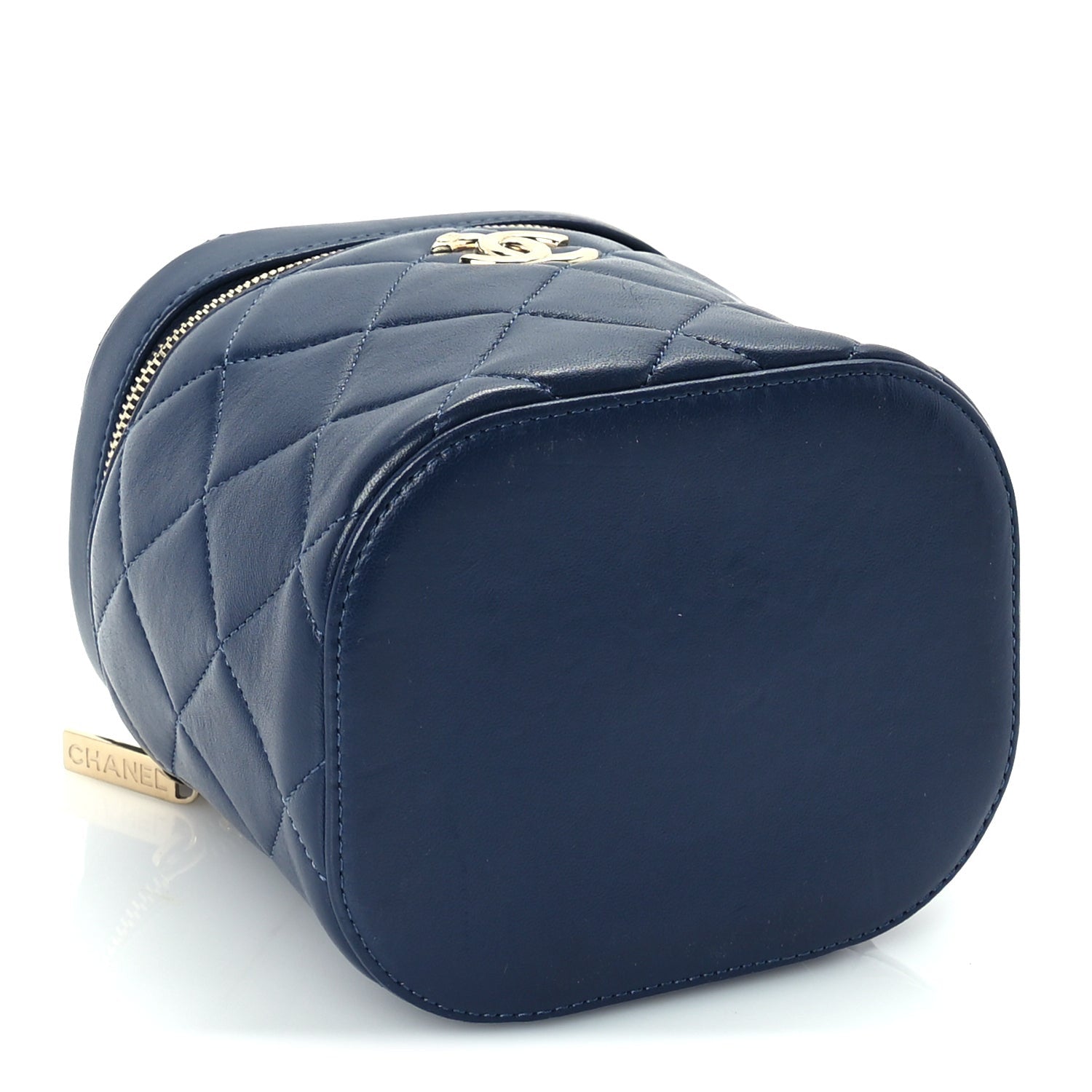 Chanel Lambskin Quilted Trendy Vanity Case Blue 3 of 9