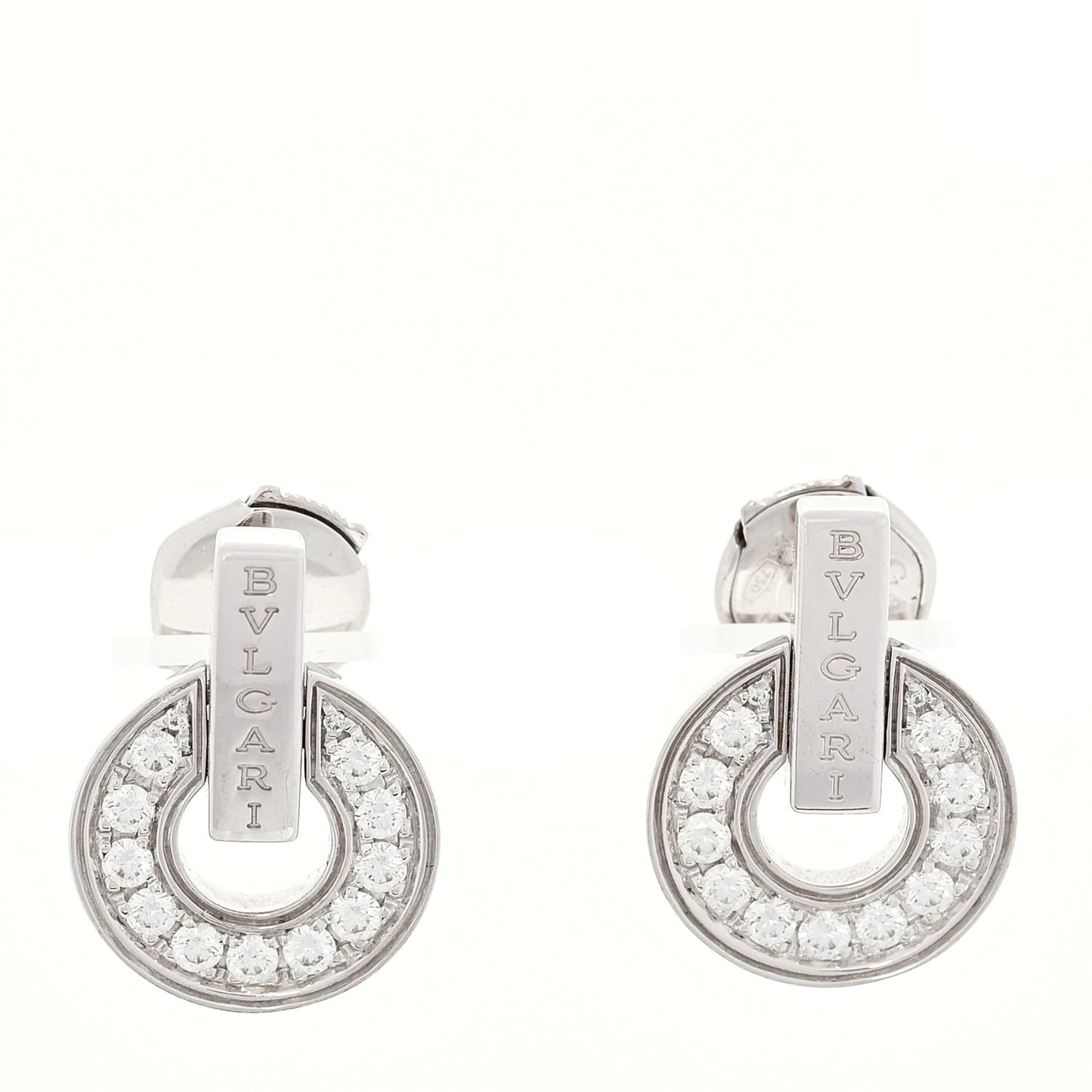 18K White Gold Diamond BVLGARI BVLGARI Openwork Earrings