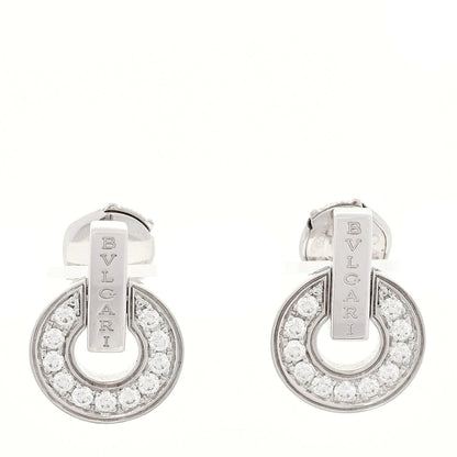 FASHIONPHILE 18K White Gold Diamond BVLGARI BVLGARI Openwork Earrings 1 of 5