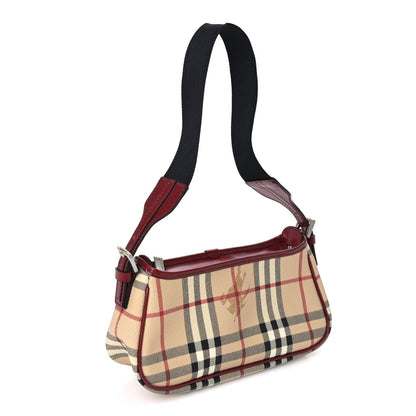 Burberry Haymarket Check Shoulder Bag Military Red 2 of 8