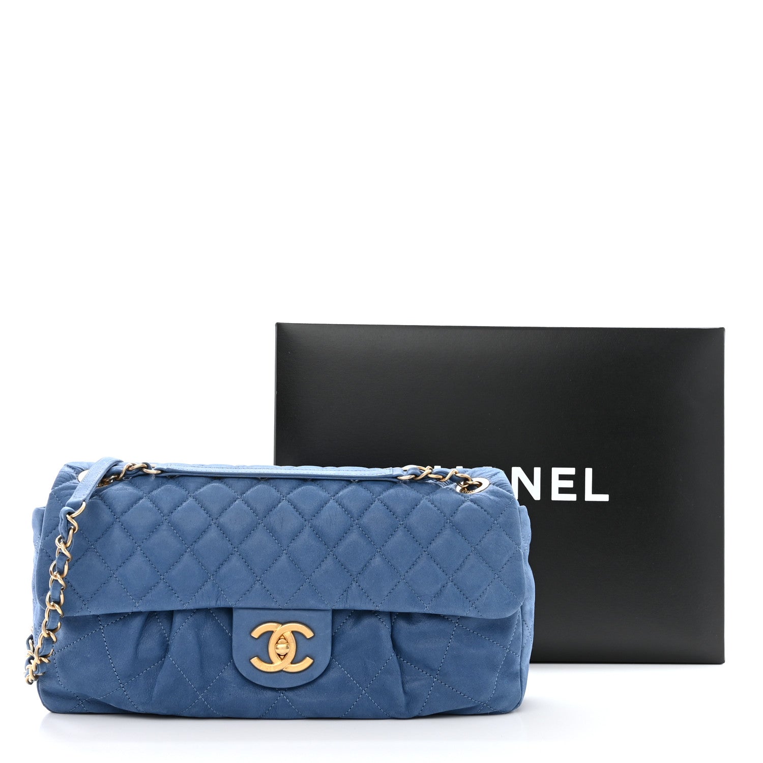 Chanel Iridescent Calfskin Large Chic Quilt Flap Blue 11 of 11