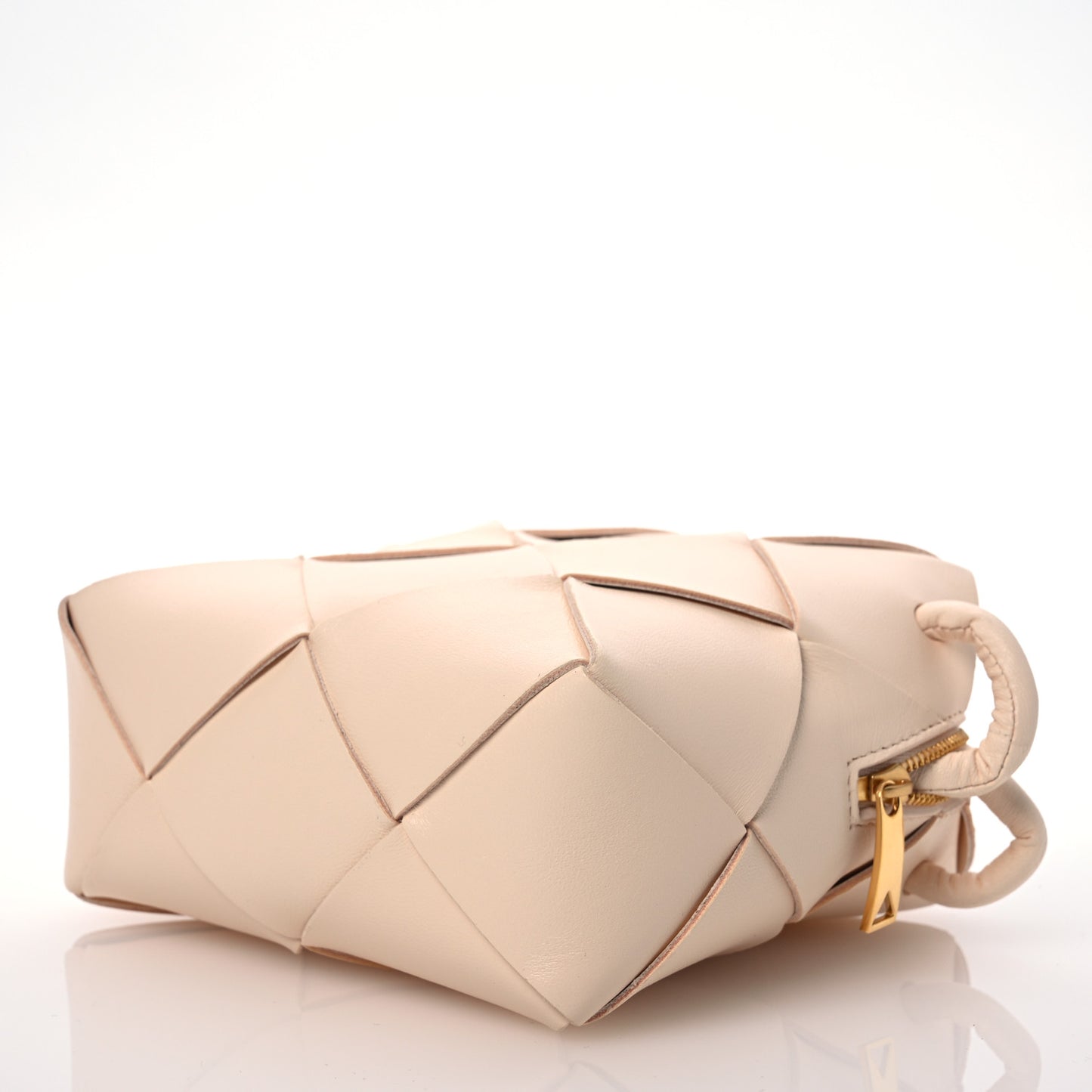 Lambskin Maxi Intrecciato Mini Cassette Camera Bag Macaroon