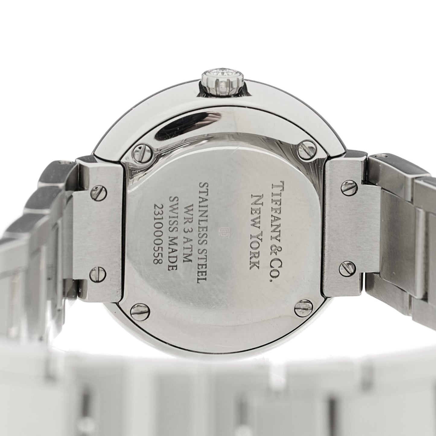 Stainless Steel Diamond Bezel 24mm Atlas 2-Hand Quartz Watch Ice Blue