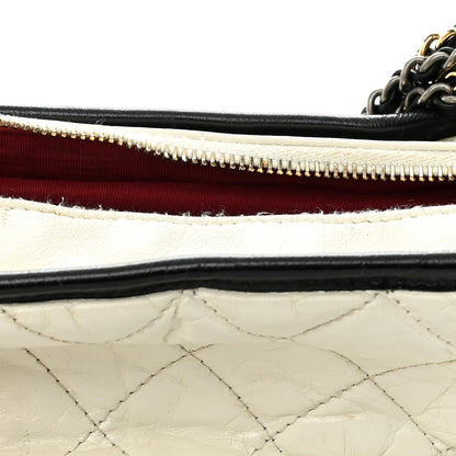 Chanel Aged Calfskin Quilted Medium Gabrielle Hobo Black White 22 of 22