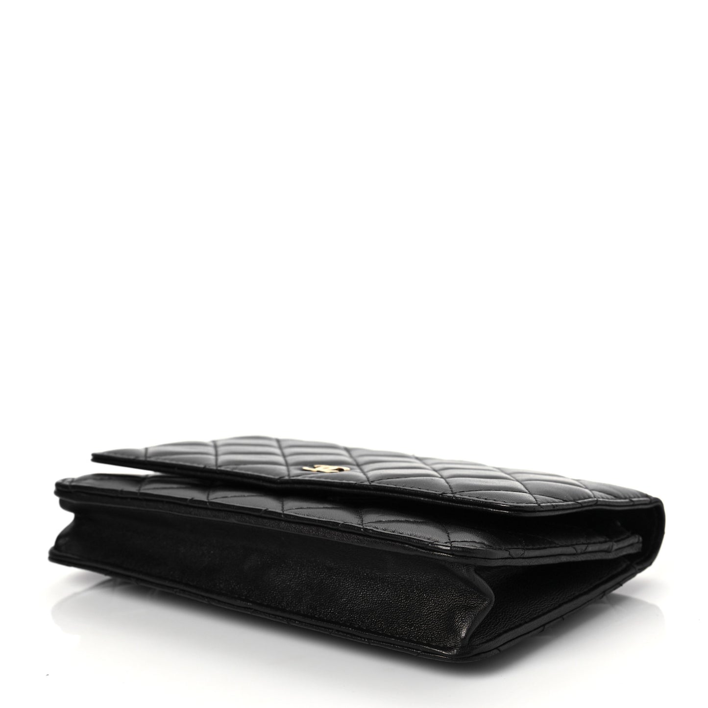 Lambskin Quilted Wallet On Chain WOC Black