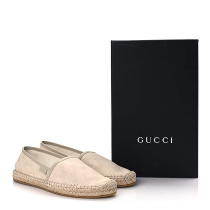 Gucci Washed Cotton Miro Soft Calfskin GG Monogram Espadrilles 38 White Mystic 10 of 10