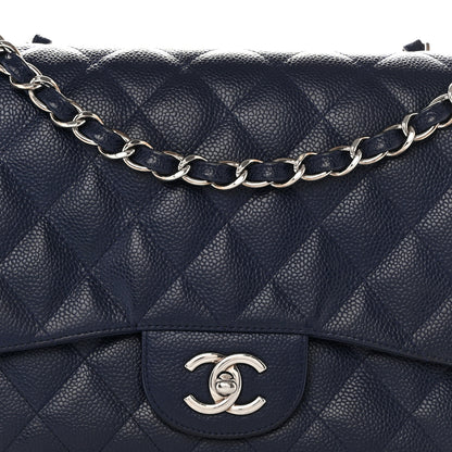 Chanel Caviar Quilted Jumbo Single Flap Navy 8 of 12