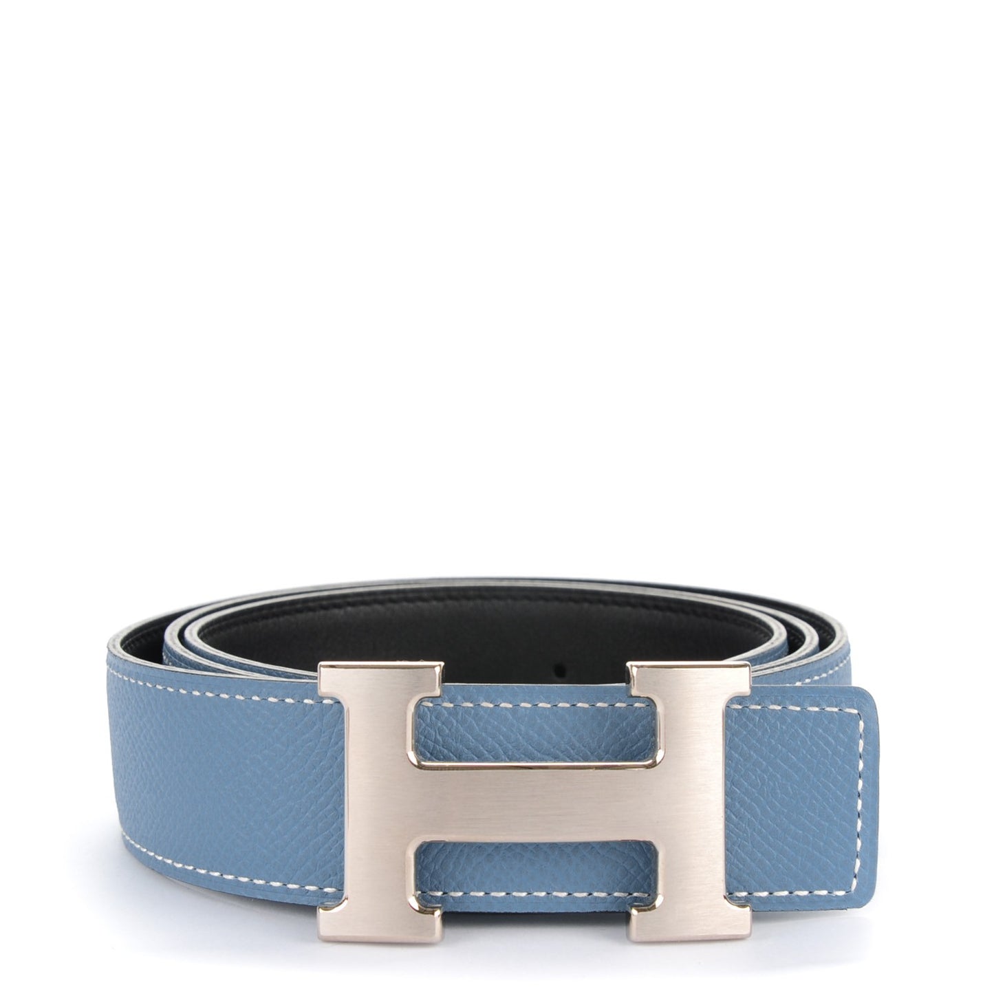 Swift Epsom 32mm H Belt 95 Black Blue Jean