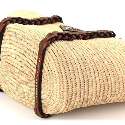 Prada Paglia Vitello Woven Braided Basket Tote  Naturale Cognac 8 of 8