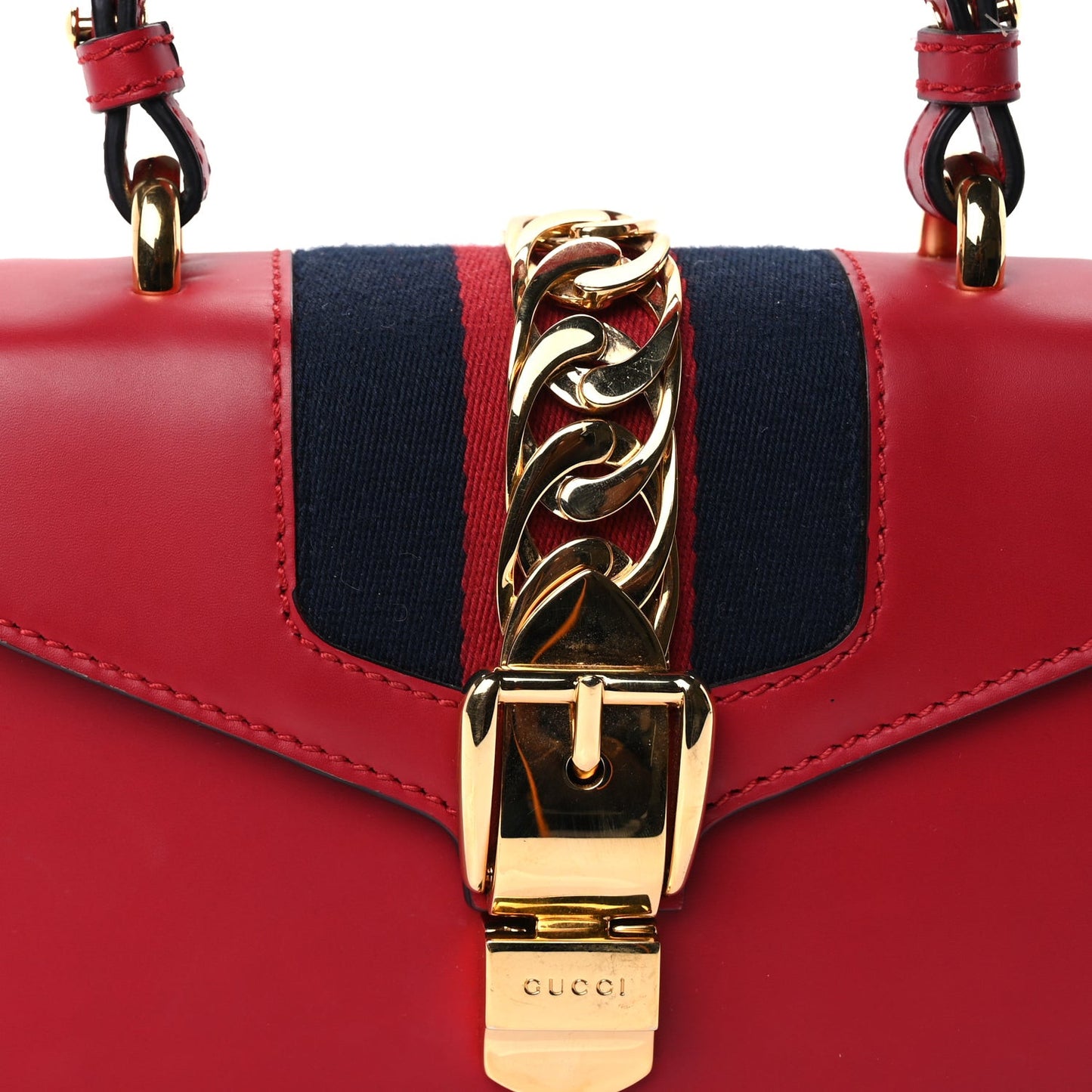 Calfskin Mini Sylvie Top Handle Bag Hibiscus Red