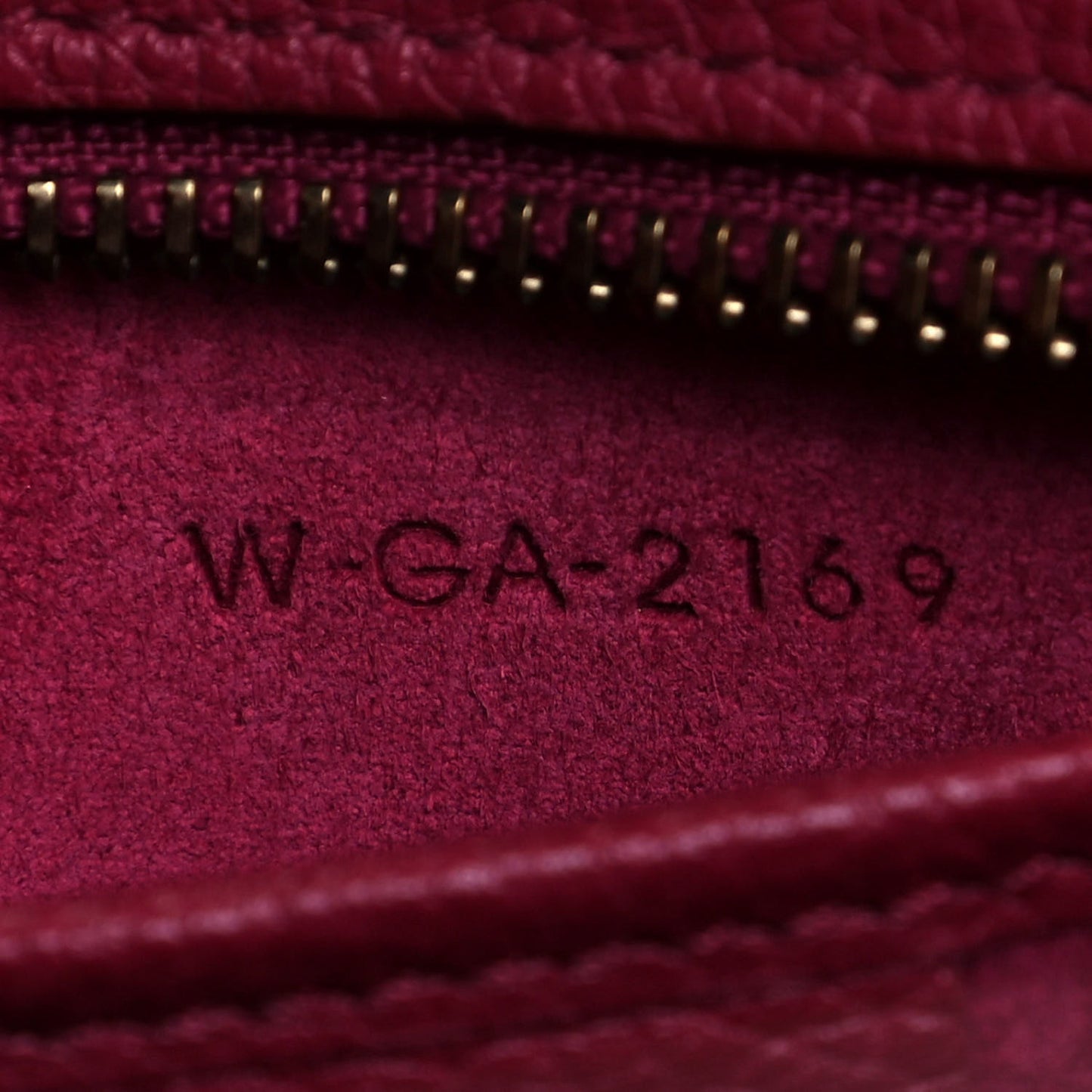 Drummed Calfskin Nano Luggage Rasberry
