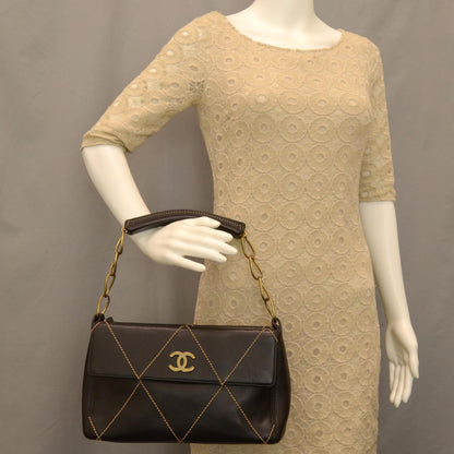 Chanel Diamond Stitch Surpique Bag Black 2 of 8