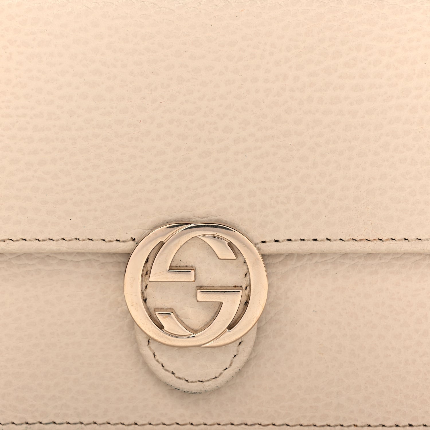 Gucci Dollar Calfskin Interlocking G Chain Wallet Ivoire 9 of 10