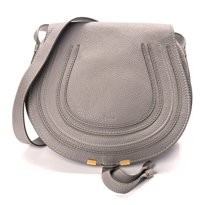 Chloe Grained Calfskin Medium Marcie Saddle Bag Cashmere Grey 1 of 8