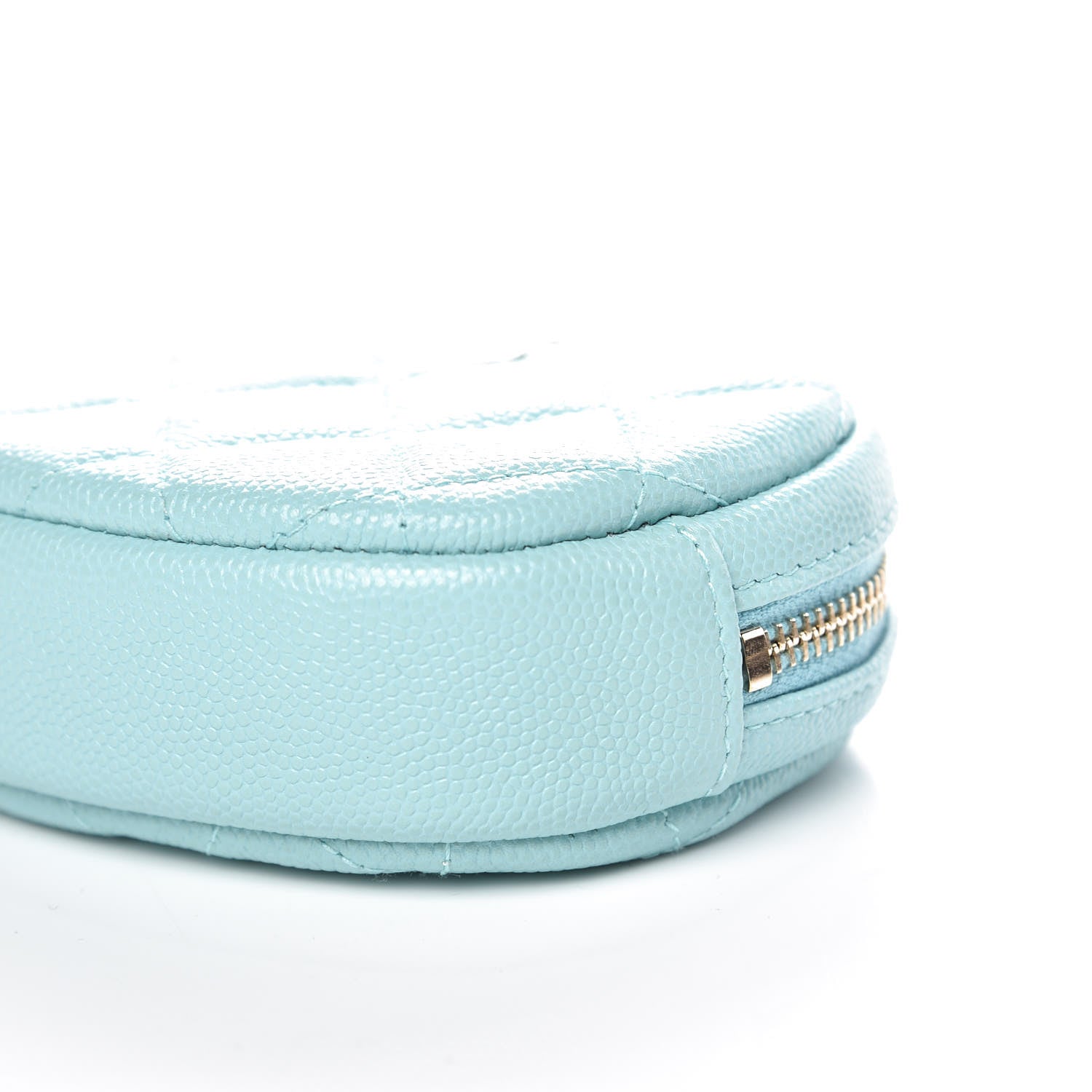 Chanel Caviar Quilted Zip Around Classic Coin Purse Light Blue 9 of 10