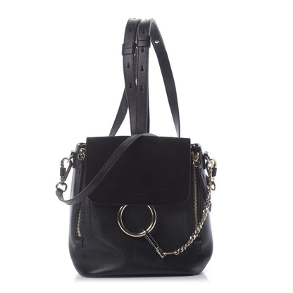 Chloe Suede Calfskin Small Faye Backpack Black 1 of 8
