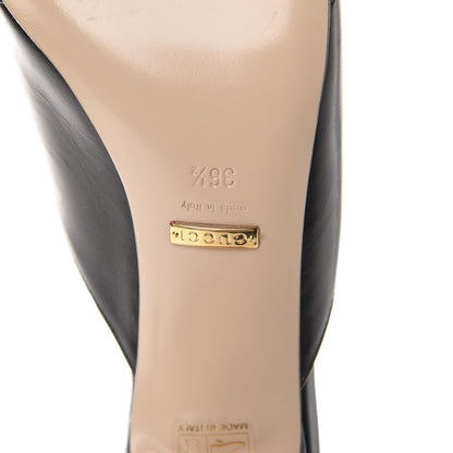 Gucci Malaga Kid Half Moon GG Square Toe Slide Sandals 36.5 Black 8 of 9