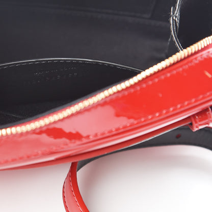 Saint Laurent Patent Matelasse Vicky Monogram Belt Bag Red 7 of 9
