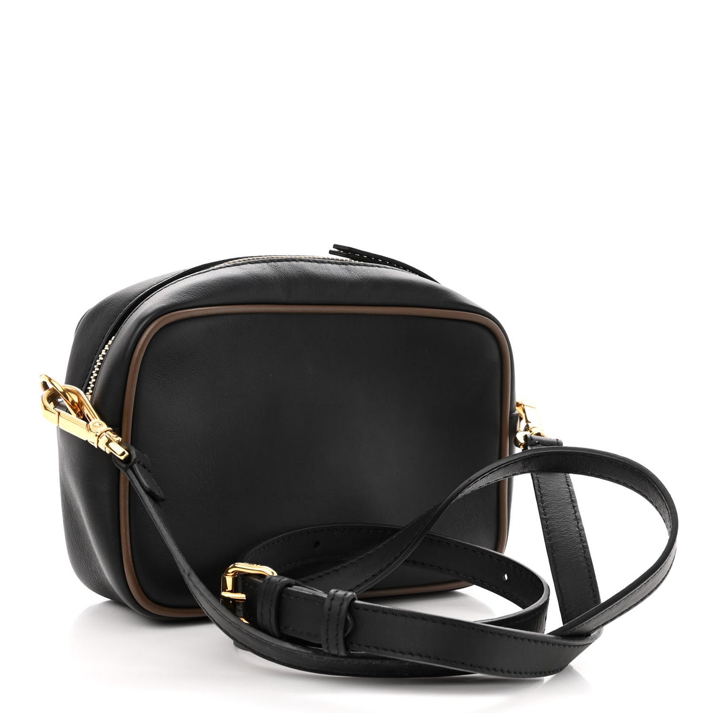 Vitello Century Matte Stamp Patch Bi-Color Mini Camera Case Black Maya Fragola