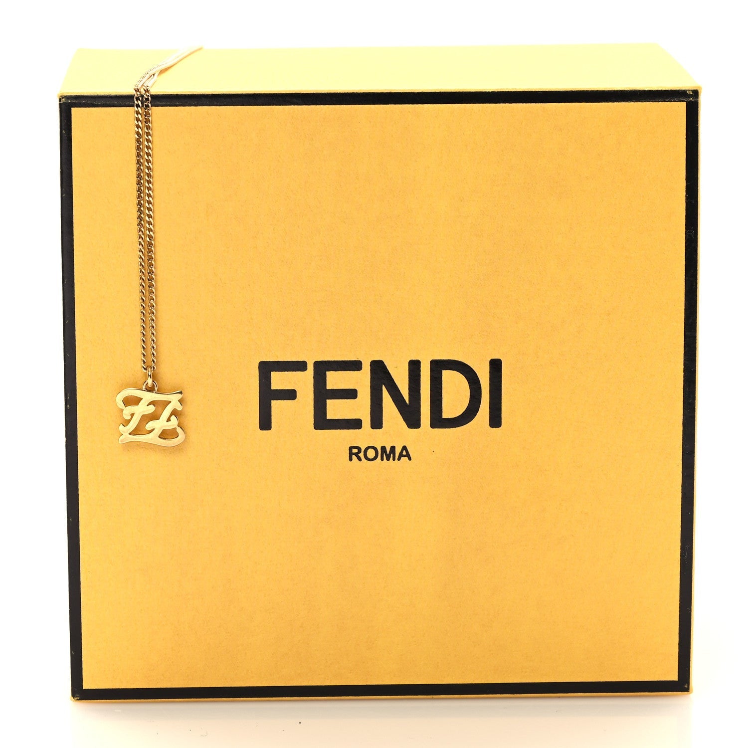 Fendi Metal Karligraphy Necklace Gold 6 of 6
