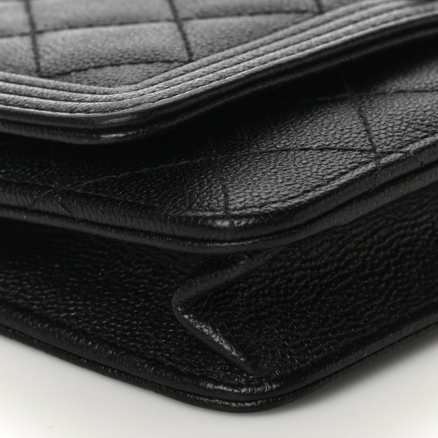 Caviar Quilted Boy Wallet On Chain WOC Black