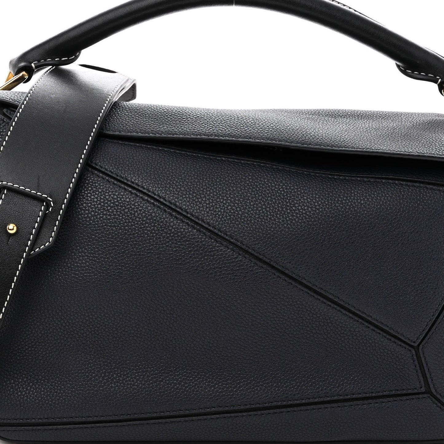 Calfskin Medium Puzzle Bag Midnight Blue Black