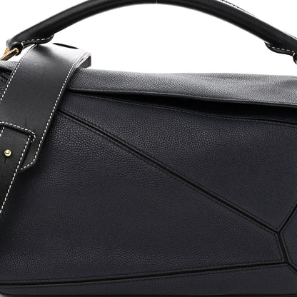 Loewe Calfskin Medium Puzzle Bag Midnight Blue Black 7 of 10