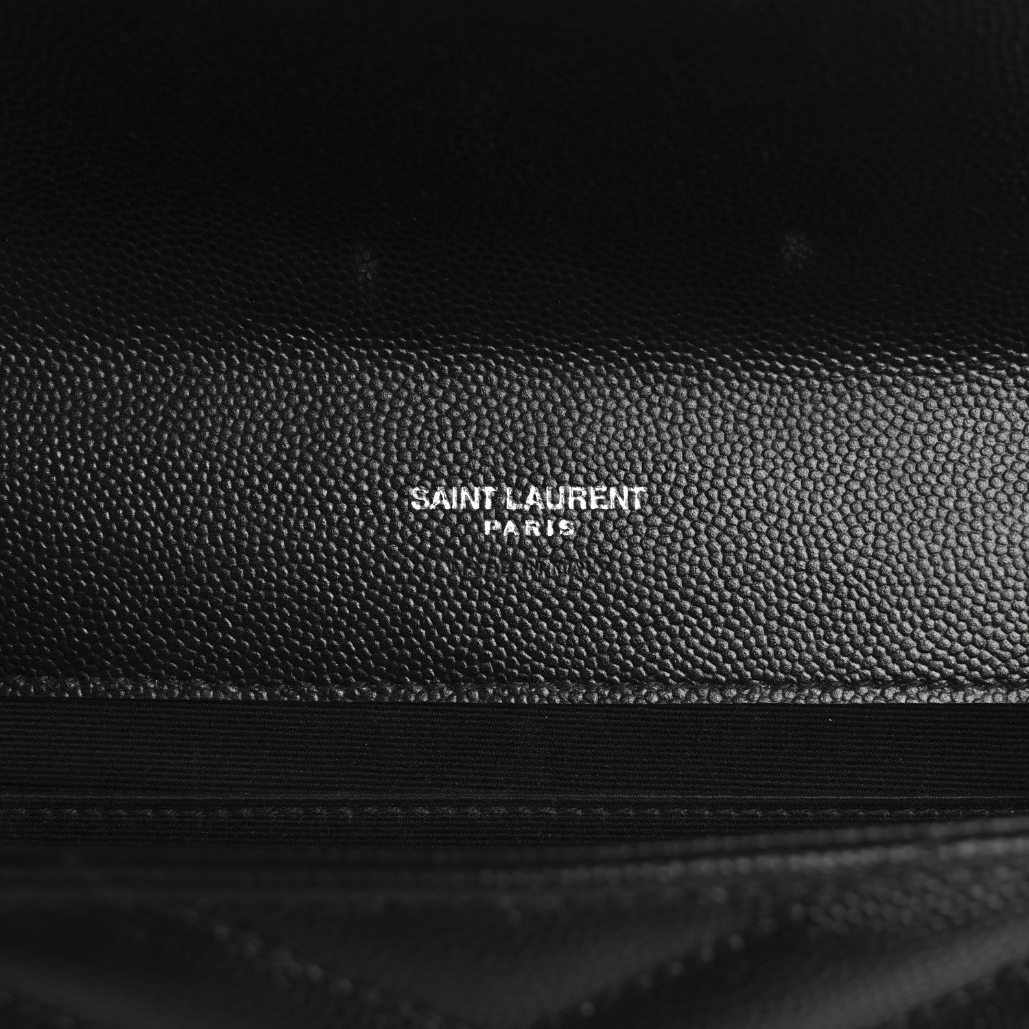 Saint Laurent Grain De Poudre Matelasse Chevron Monogram Envelope Clutch Black 6 of 7