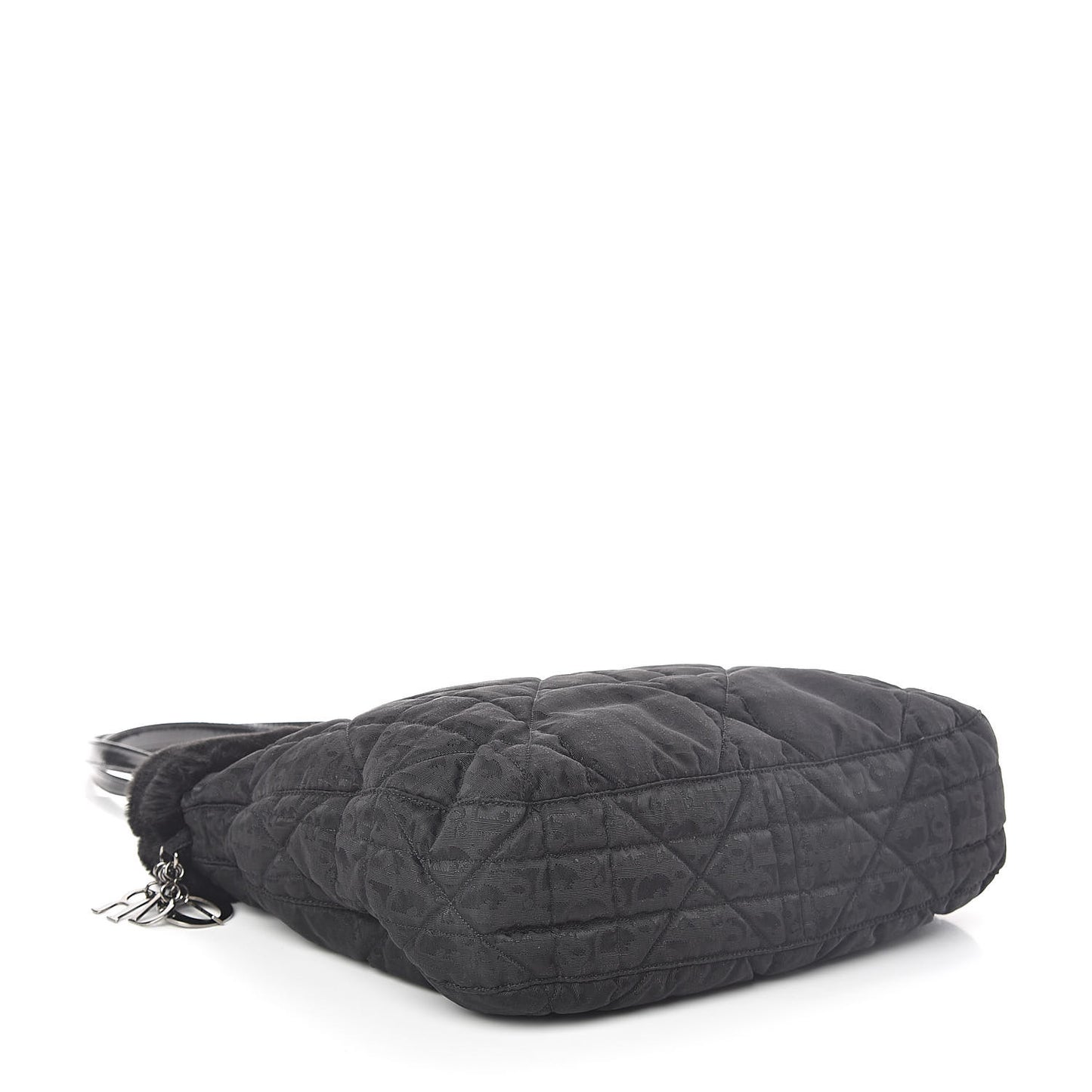 Nylon Monogram Fur Cannage Tote Black