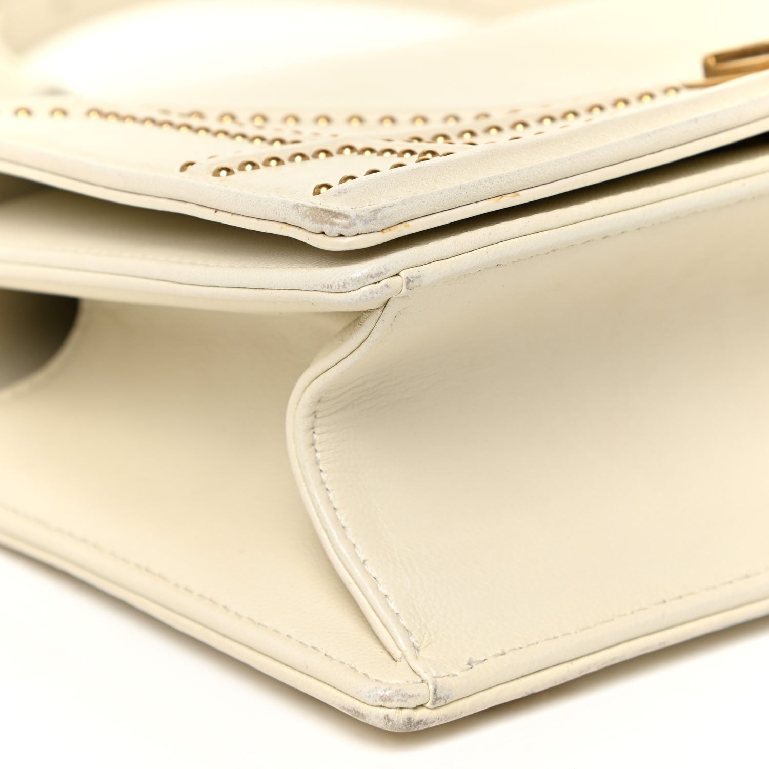 Christian Dior Lambskin Studded Medium Diorama Flap Bag Latte 9 of 16